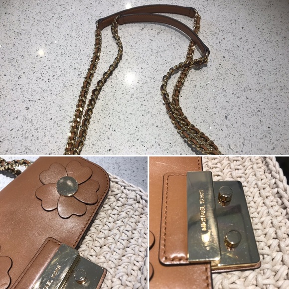 Michael Kors Sloan Floral Brown Leather Bag - Picture 2 of 7